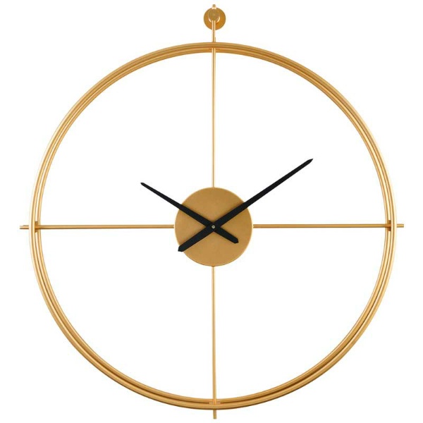 ساعت دیواری فلزی لوتوس، ساعت دیواری مدرن و ساده سایز 80، ساعت دیواری مینیمال رنگ طلایی مات | مدل 18021 طلایی